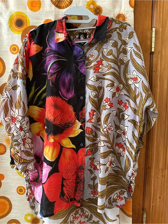 Desigual Tops - Desigual Multicolor Floral Button-Down Shirt with Black Base